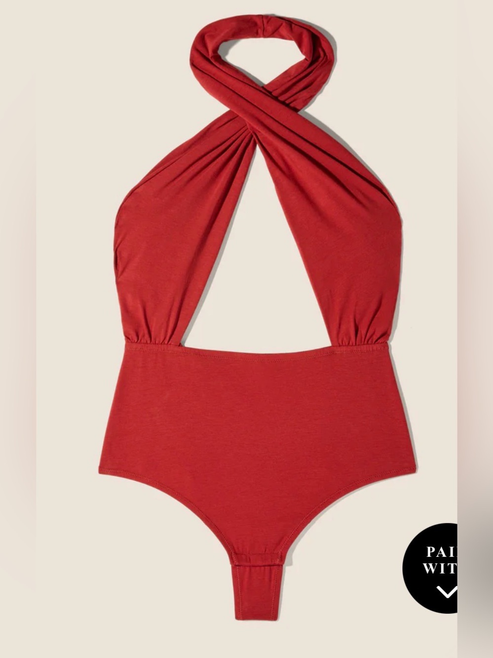 NWT Cosabella Bisou Teddy Bodysuit Large Red Halter Open Back